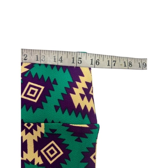 LuLaRoe Cassie Women's Textile Green, Yellow, & Purple Skirt - Picture 5 of 7